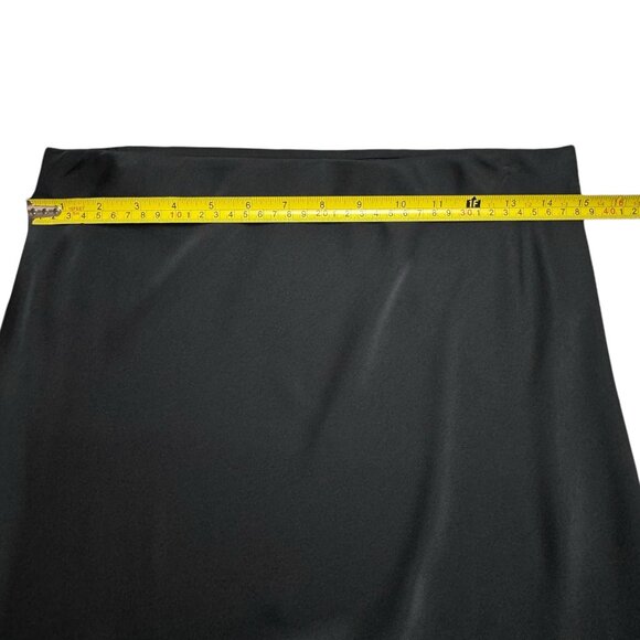 NEW Satin Maxi Skirt Sz.M Black Elastic Waist A-Line Classic Goth 90s Y2K - Picture 6 of 11